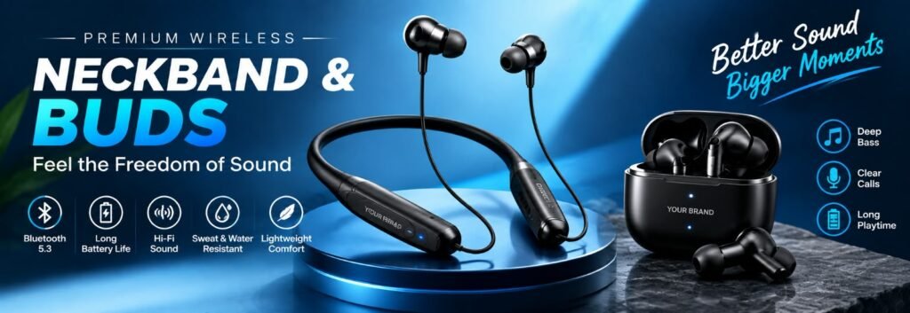 Neckbands and ear buds for sell